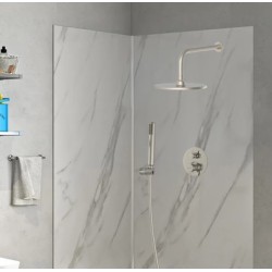 BRUNO σετ κεφαλή ντους με τηλέφωνο BRN-0265, αναμεικτική, εντοιχισμού, ασημί