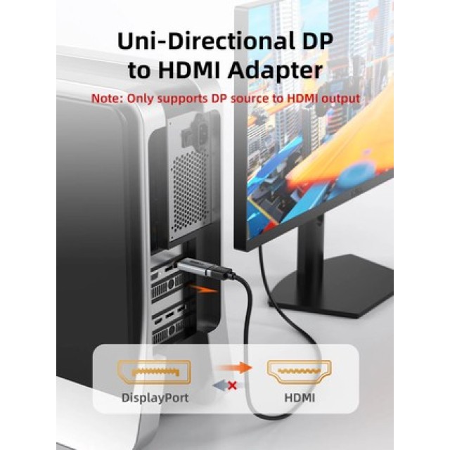 CABLETIME αντάπτορας DisplayPort σε HDMI CT-DMHF4K-AG6, 4K/60Hz, γκρι