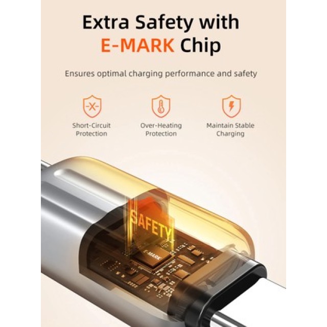 CABLETIME καλώδιο USB-C CT-CM240-ZSW1, 240W, 480Mbps, 1m, λευκό