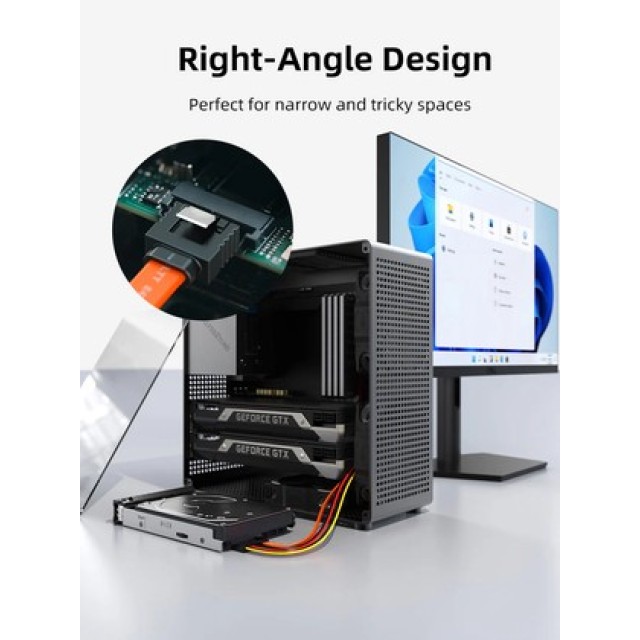 CABLETIME καλώδιο SATA III CT-SATA3, 6Gbps, 0.50m, πορτοκαλί
