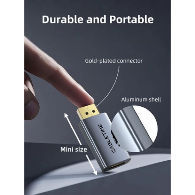 CABLETIME αντάπτορας DisplayPort σε HDMI CT-DMHF4K-AG3, 4K/30Hz, γκρι