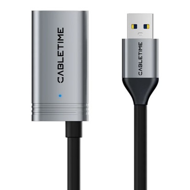 CABLETIME καλώδιο προέκτασης USB CT-AMAFA3, active, 5Gbps, 5m, μαύρο