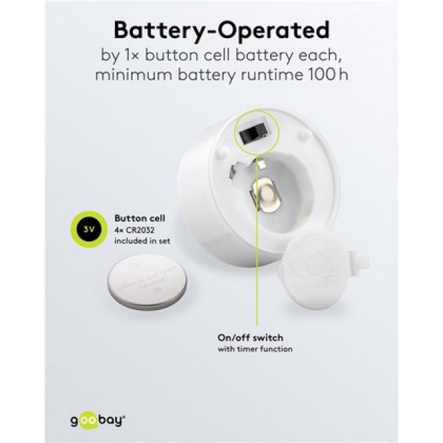 GOOBAY σετ LED φωτιστικά ρεσώ 77752, 2500K, IP20, 4τμχ