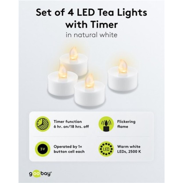 GOOBAY σετ LED φωτιστικά ρεσώ 77752, 2500K, IP20, 4τμχ