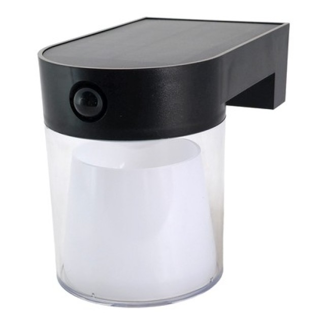 POWERTECH LED ηλιακό φωτιστικό PT-1520 με αισθητήρα κίνησης, 4W, 2000mAh, μαύρο