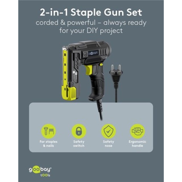 GOOBAY ηλεκτρικό καρφωτικό για καρφιά & συνδετήρες 77820, 70W