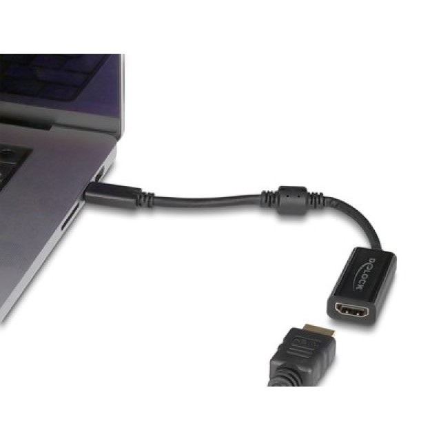 DELOCK αντάπτορας USB-C σε HDMI 61085, 8K/60Hz, μαύρος