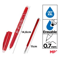 MP στυλό διαρκείας PE217R με ανταλλακτικό μελάνι, erasable, 0.7mm, κόκκινο