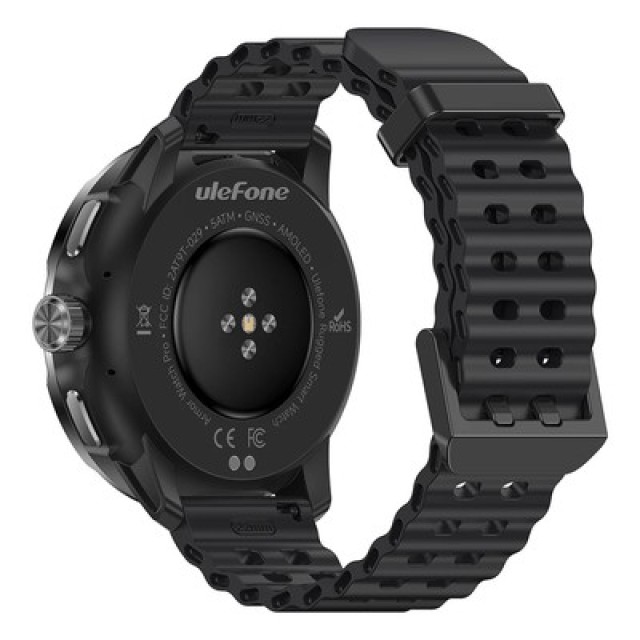 ULEFONE smartwatch Armor Watch Pro, 2x λουράκια, heart rate, 1.50" AMOLED, GPS, 5 ΑΤΜ/IP68/IP69K/MIL-STD-810H, μαύρο