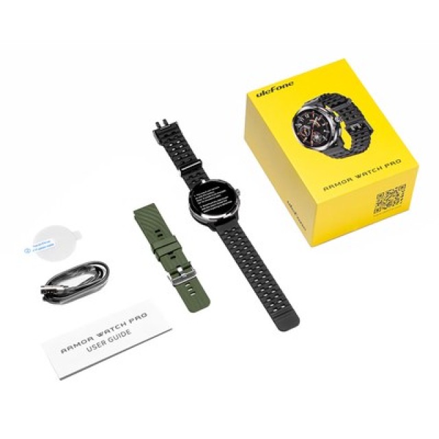 ULEFONE smartwatch Armor Watch Pro, 2x λουράκια, heart rate, 1.50" AMOLED, GPS, 5 ΑΤΜ/IP68/IP69K/MIL-STD-810H, μαύρο