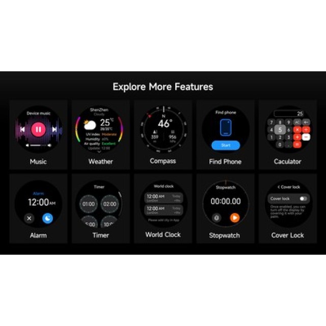 ULEFONE smartwatch Armor Watch Pro, 2x λουράκια, heart rate, 1.50" AMOLED, GPS, 5 ΑΤΜ/IP68/IP69K/MIL-STD-810H, μαύρο