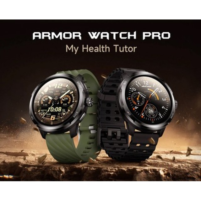 ULEFONE smartwatch Armor Watch Pro, 2x λουράκια, heart rate, 1.50" AMOLED, GPS, 5 ΑΤΜ/IP68/IP69K/MIL-STD-810H, μαύρο