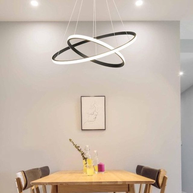 POWERTECH LED φωτιστικό οροφής PT-1529, 60W, 4000K, Φ80x120cm, μαύρο