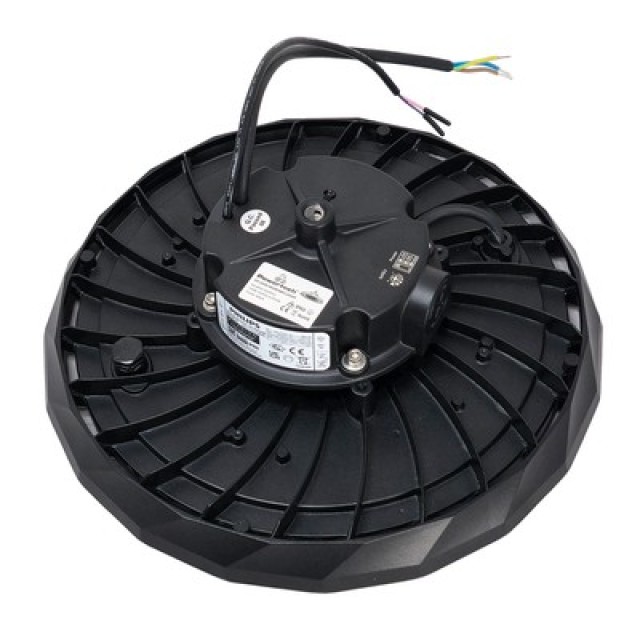 POWERTECH LED φωτιστικό καμπάνα PT-1531, 100W, 6500K, Φ30x11cm, IP65, μαύρο