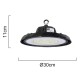 POWERTECH LED φωτιστικό καμπάνα PT-1531, 100W, 6500K, Φ30x11cm, IP65, μαύρο