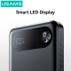 USAMS power bank CD249 με οθόνη, 3x θύρες εξόδου, 10000mAh, PD20W, λευκό