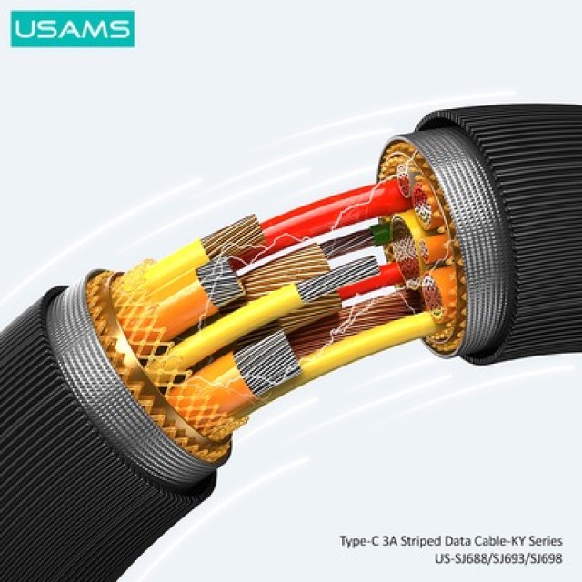 USAMS καλώδιο USB-C σε USB US-SJ693, 3A, 480Mbps, 2m, μαύρο