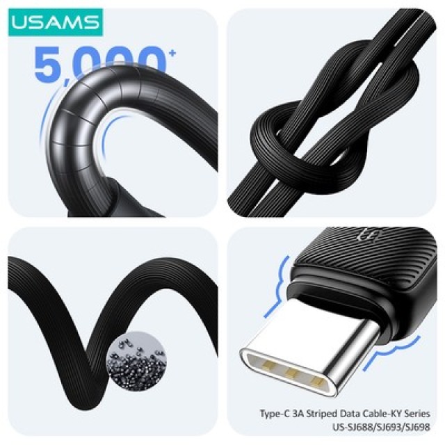 USAMS καλώδιο USB-C σε USB US-SJ693, 3A, 480Mbps, 2m, λευκό