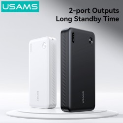 USAMS power bank CD254, 2x θύρες εξόδου, 20000mAh, 10W, μαύρο
