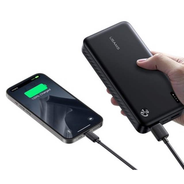 USAMS power bank CD254, 2x θύρες εξόδου, 20000mAh, 10W, λευκό