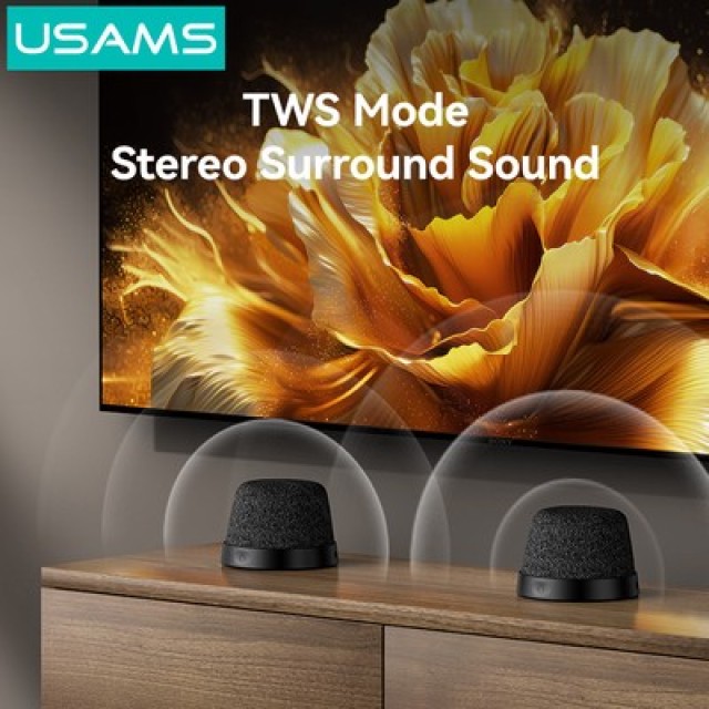 USAMS μίνι φορητό ηχείο YX016, μαγνητικό, 3W, Bluetooth, 700mAh, μαύρο