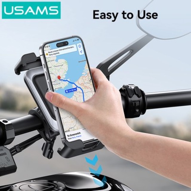 USAMS βάση ποδηλάτου για smartphone ZJ082, μαύρη