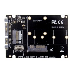 POWERTECH κάρτα μετατροπής 2.5" SATA σε M.2 B & mSATA SSD ST525, 6Gbps