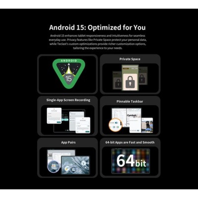 TECLAST tablet T65 με πληκτρολόγιο/στυλό αφής/θήκη, 13.4", 6/128GB, 4G, Android 15, 8000mAh, γκρι