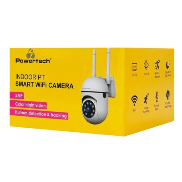 POWERTECH smart κάμερα PT-1546, 2MP, WiFi, PTZ, SD
