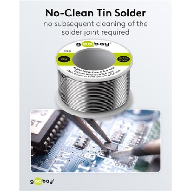 GOOBAY σύρμα συγκόλλησης 77421, Φ0.8mm, lead free, 20g