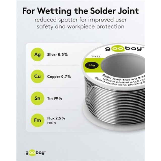 GOOBAY σύρμα συγκόλλησης 77422, Φ0.8mm, lead free, 50g