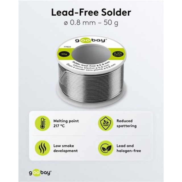 GOOBAY σύρμα συγκόλλησης 77422, Φ0.8mm, lead free, 50g