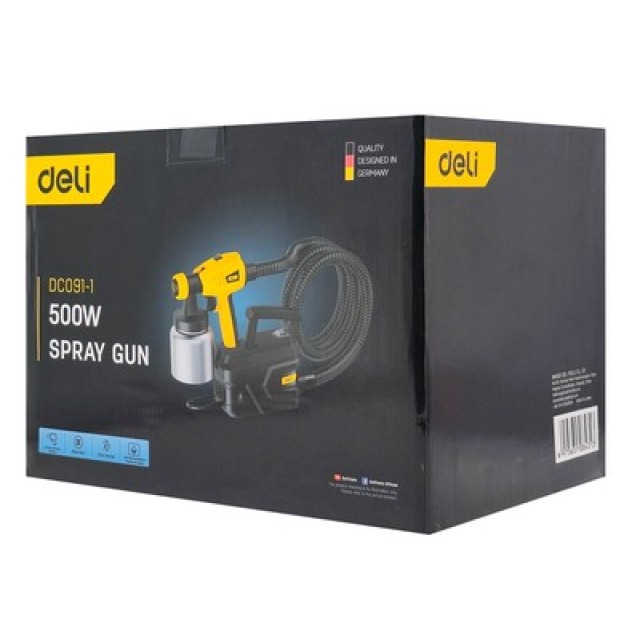 DELI ηλεκτρικό πιστόλι βαφής DC091-1 με δοχείο 800ml, 500W