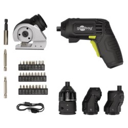 GOOBAY 4 σε 1 κατσαβίδι μπαταρίας με μύτες & εξαρτήματα 77817, LED φακός, 1500mAh