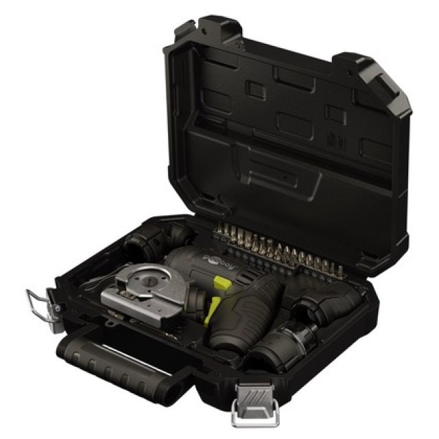 GOOBAY 4 σε 1 κατσαβίδι μπαταρίας με μύτες & εξαρτήματα 77817, LED φακός, 1500mAh