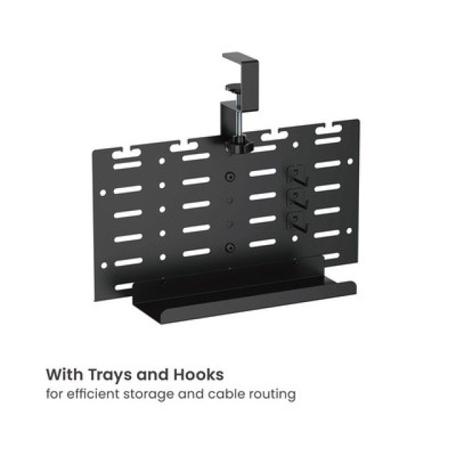 BRATECK cable management γραφείου CC11-20-1, μεταλλικό, 384x63x307mm, μαύρο