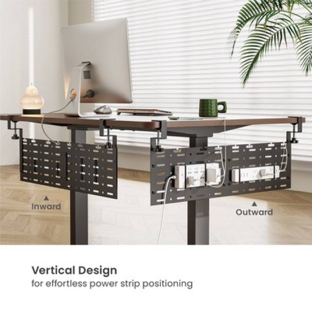 BRATECK cable management γραφείου CC11-20-2, μεταλλικό, 768x63x307mm, μαύρο