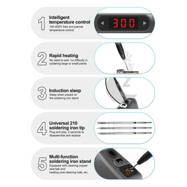 SUNSHINE σταθμός κόλλησης 210 Pro με κολλητήρι, 110W, 100~450 °C