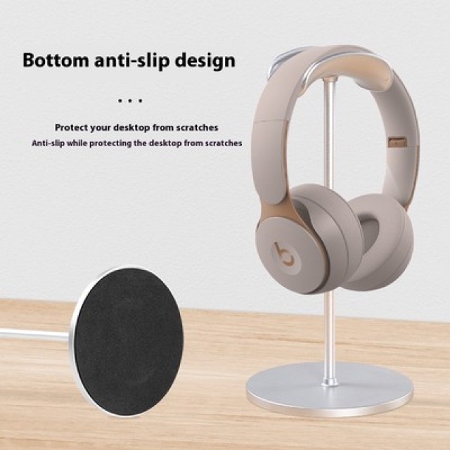 POWERTECH επιτραπέζια βάση ακουστικών PT-1580, ασημί