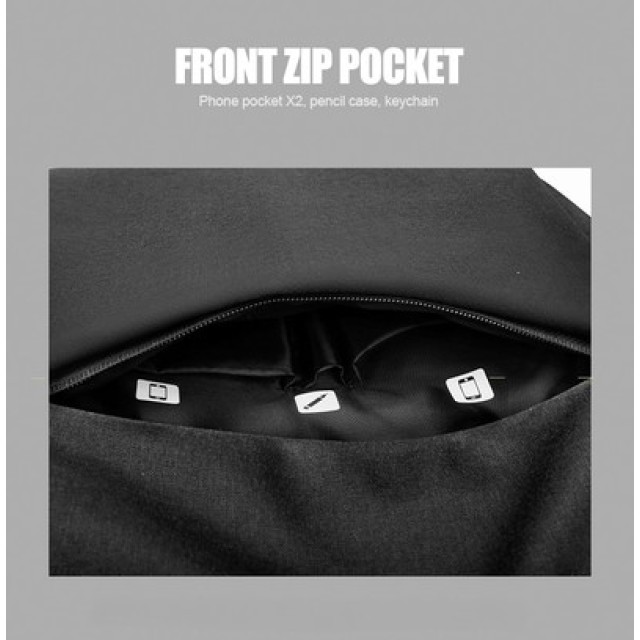 ARCTIC HUNTER τσάντα πλάτης 1701L με θήκη laptop 15.6", USB, 17L, μαύρη