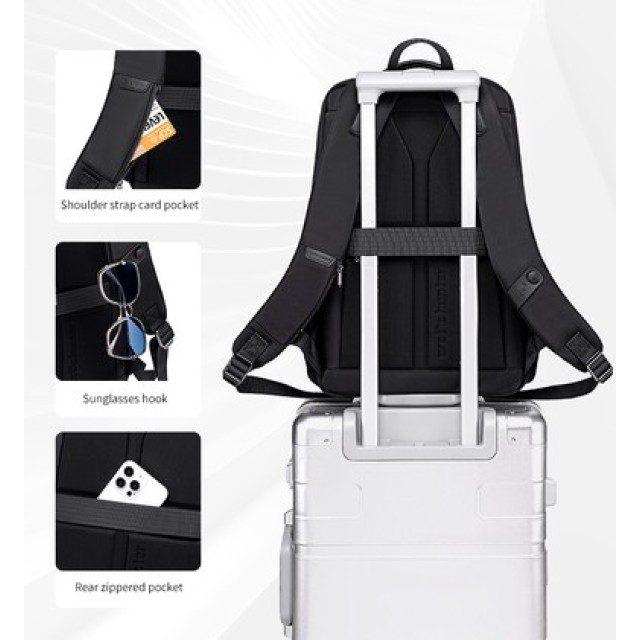 ARCTIC HUNTER τσάντα πλάτης B00808 με θήκη laptop 15.6", 19.5L, μαύρη