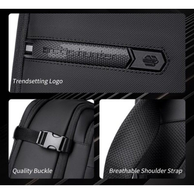 ARCTIC HUNTER τσάντα πλάτης B00866 με θήκη laptop 15.6", αεροστεγής θήκη, 35.5L/49.5L, μαύρη