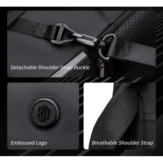 ARCTIC HUNTER τσάντα ταξιδίου LG00861 με θήκη laptop 15.6", τροχήλατη, 42L/54L, μαύρη