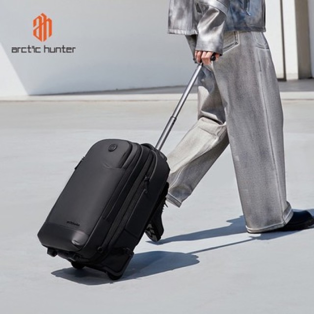 ARCTIC HUNTER τσάντα ταξιδίου LG00861 με θήκη laptop 15.6", τροχήλατη, 42L/54L, μαύρη
