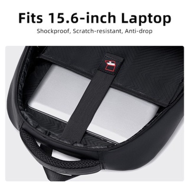 GOLDEN WOLF τσάντα πλάτης GB00707 με θήκη laptop 15.6", 21L, μαύρη