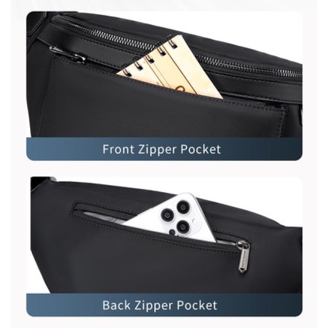 ARCTIC HUNTER τσάντα Crossbody XB00837, 3.5L, μαύρη