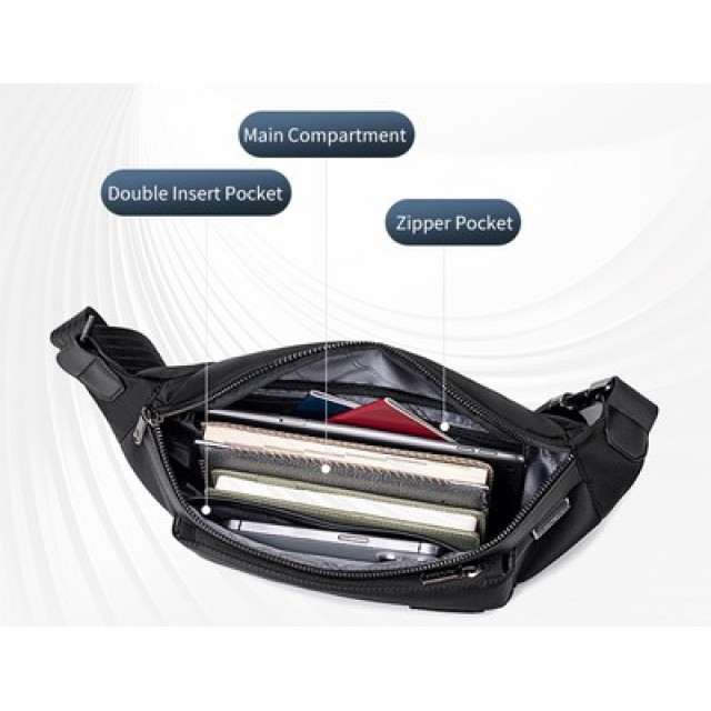 ARCTIC HUNTER τσάντα Crossbody XB00837, 3.5L, μαύρη