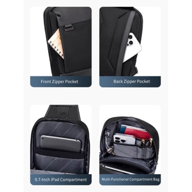 ARCTIC HUNTER τσάντα Crossbody XB00829, 3L, μαύρη