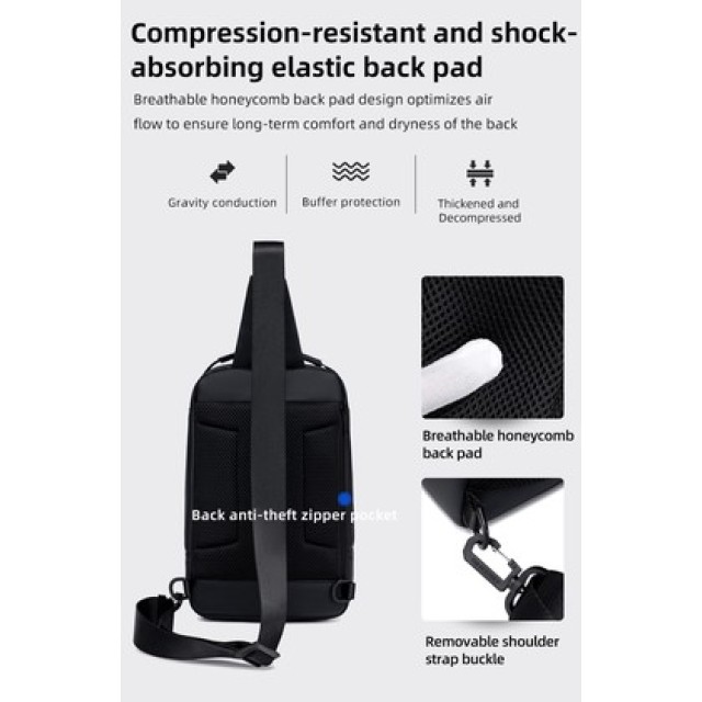 GOLDEN WOLF τσάντα Crossbody GXB00725, 4L, μαύρη