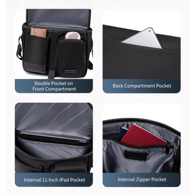 ARCTIC HUNTER τσάντα ώμου KB00827, 6L, μαύρη